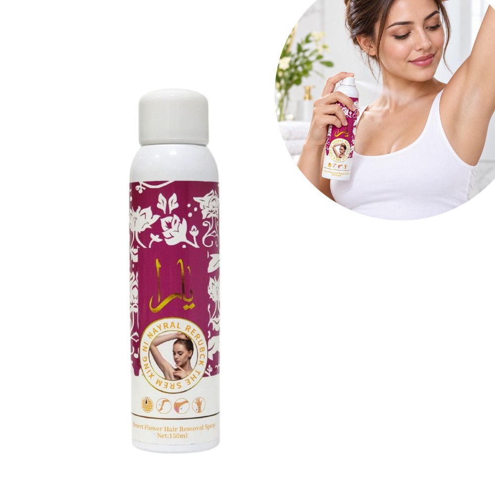 SPRAY DEPILADOR CORPORAL FEMENINO, RETIRA EL BELLO DESDE LA RAIZ SIN DOLOR HGZRL DESERT FLOWER 150ML DUPE DE LATTAFA YARA CANDY