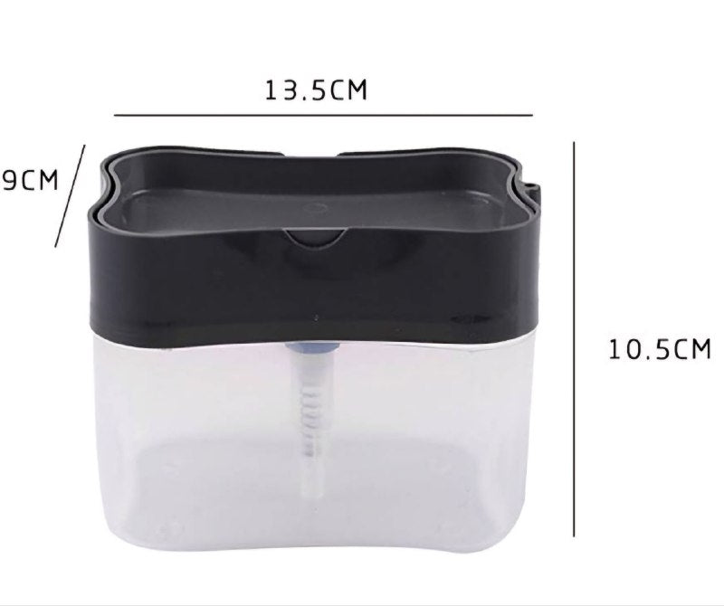 DISPENSADOR CARRITO DE JABON Y ESPONJA PARA COCINA 385ML