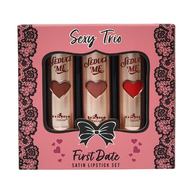 BRILLO LABIAL EN SET TRIO DE LAPICES LABIAL SATINADOS ITALIA DELUXE SEXY TRIO FIRST DATE 13OZX3