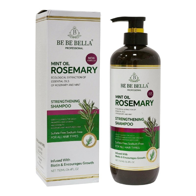 SHAMPOO FORTALECEDOR DE ROMERO Y MENTA BE BE BELLA 750ML