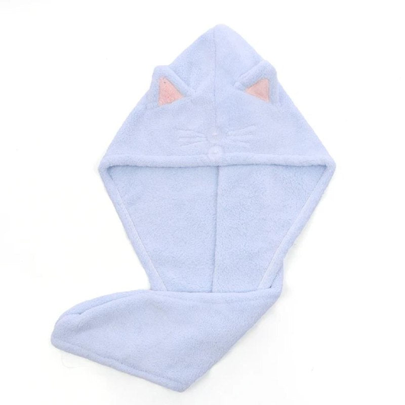 GORRO PARA SECAR EL CABELLO CON TOALLA CON BOTON DE MICROFIBRA, FUERTE, ABSORBENTE DE AGUA, 4 COLORES DRY CAP