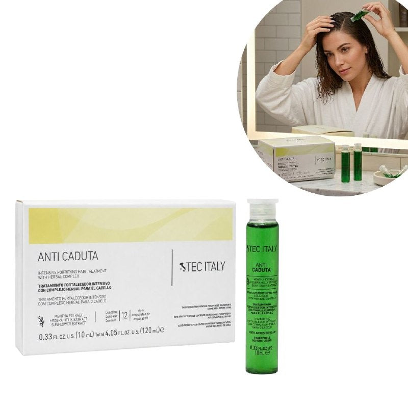 TRATAMIENTO CAPILAR FORTALECEDOR INTENSIV ANTICAIDA Y ESTIMULANTE CON EXTRACTO DE MENTA EN AMPOLLA TEC ITALY 10ML