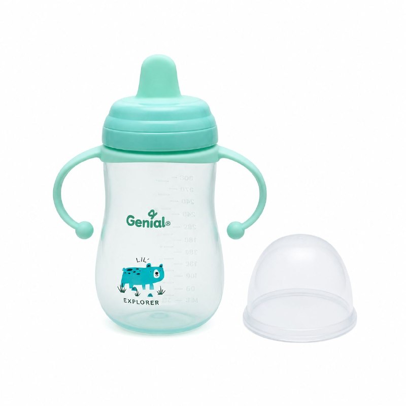 VASO DE ENTRENAMIENTO ANTIDERRAME PARA BEBES ERGONOMICO GENIAL 280ML
