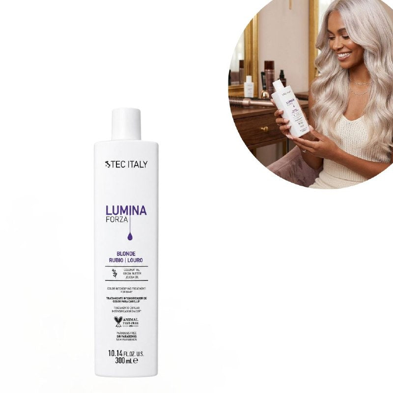 TRATAMIENTO CAPILAR INTENSIFICADOR DE COLOR PARA CABELLO RUBIO Y PLATINADO TEC ITALY 300ML