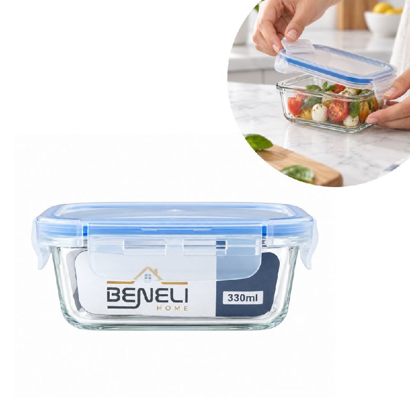 RECIPIENTE PANA PARA ALIMENTOS HERMETICA DE VIDRIO BENELI HOME 330ML