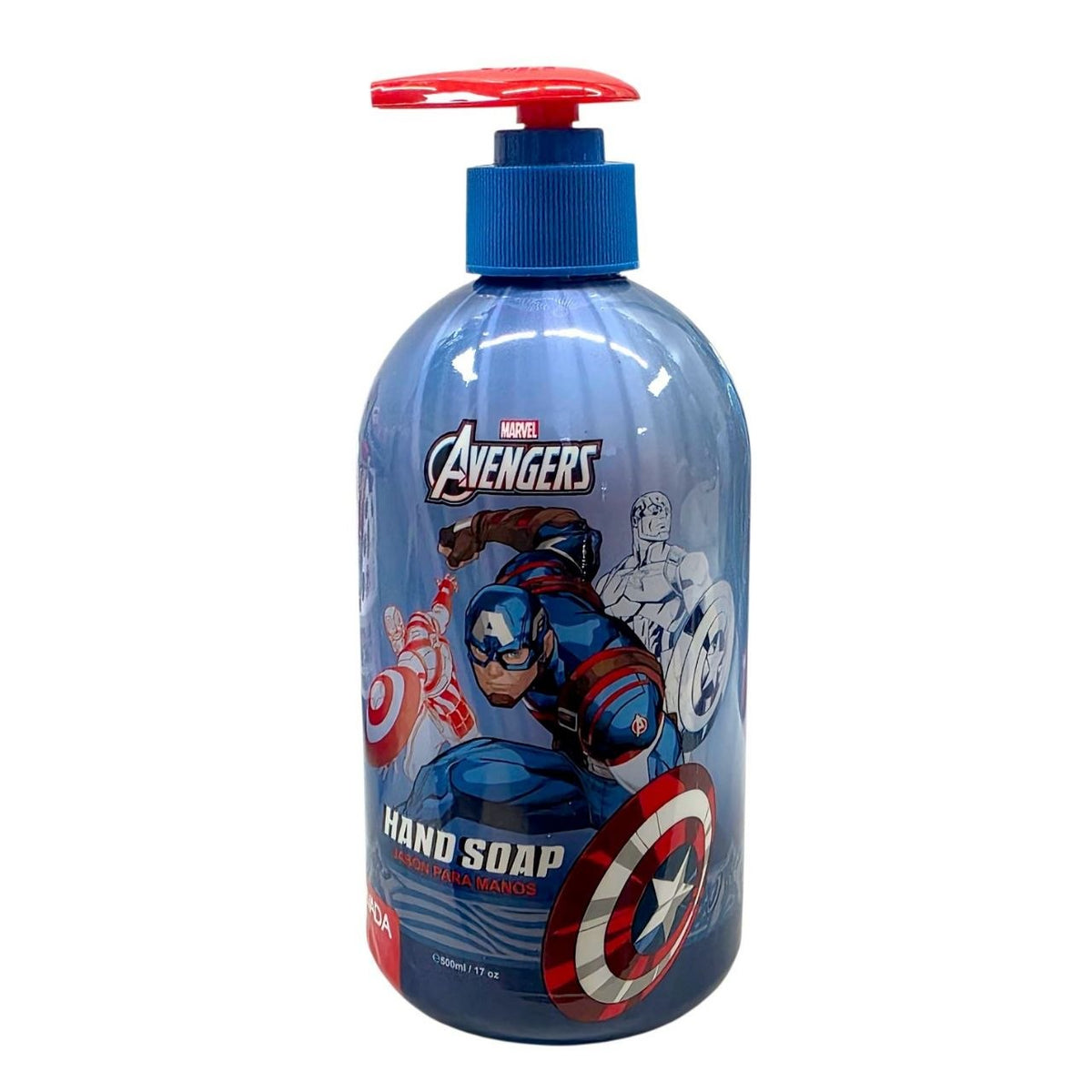 JABÓN LÍQUIDO PARA MANOS MARVEL AVENGERS CON DISPENSADOR 500ML