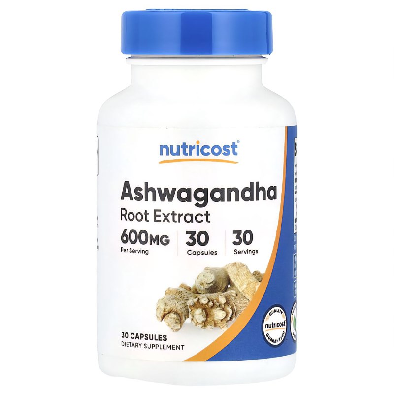 VITAMINAS EN CAPSULAS DE EXTRACTO DE RAIZ DE ASHWAGANDHA 600MG, SUPLEMENTO DIETETICO NUTRICOST 30UND