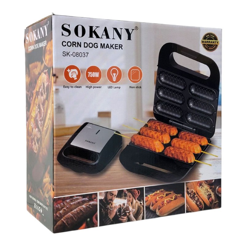 MAQUINA ASADOR HOT DOG  DE MAIZ 750W SK-08037 SOKANY