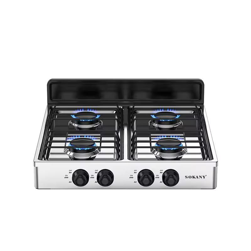 MAQUINA ESTUFA DE GAS DE 4 HORNILLAS DE ALTA POTENCIA SK-07010 SOKANY