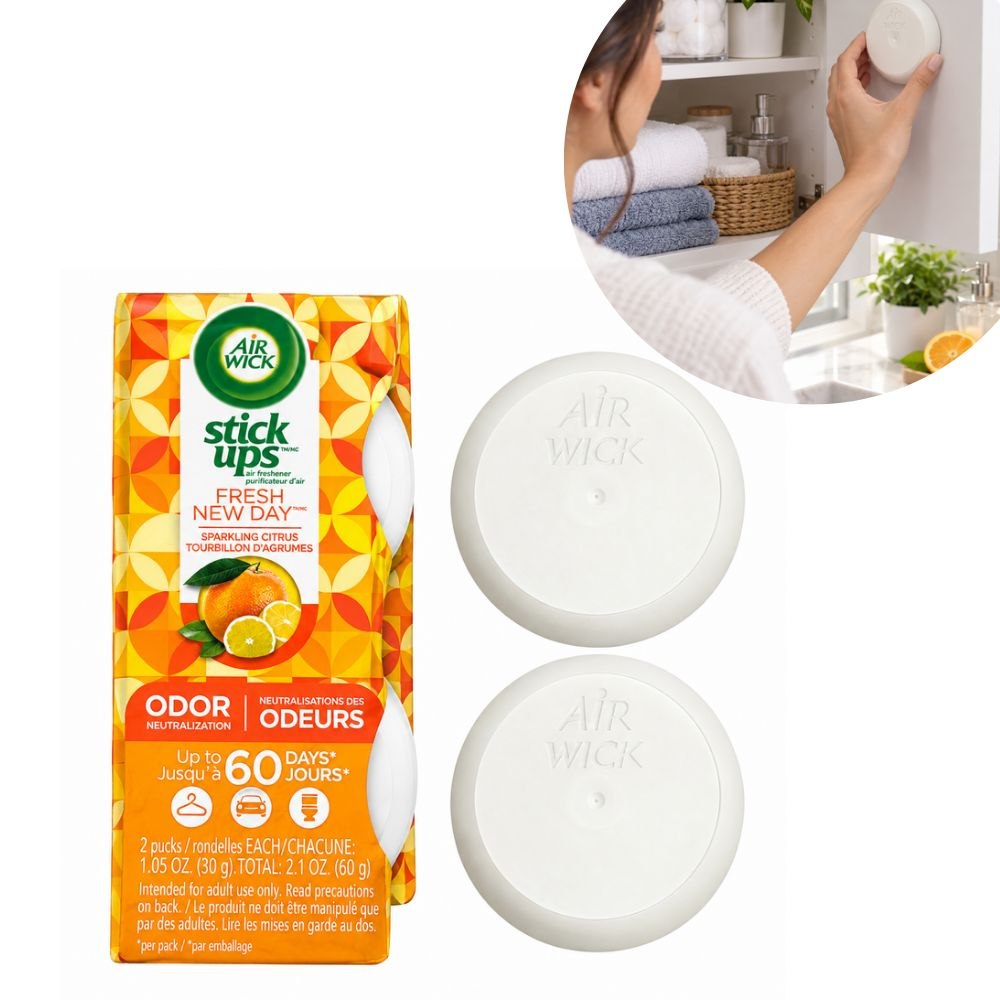 AMBIENTADOR ADHESIVO STICK UPS SPARKLING CITRUS AIR WICK 2 UNIDADES 60G