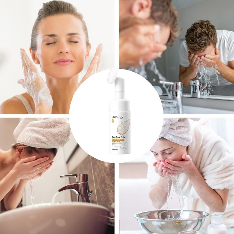 LIMPIADOR FACIAL HIDRATANTE EN ESPUMA DE PULPA CRUDA DE ARROZ BIOAQUA 120ML