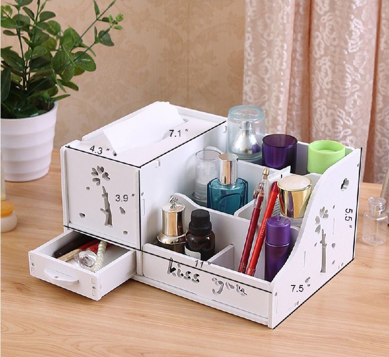 ESTANTE ORGANIZADOR DE COSMETICOS, MAQUILLAJE O JOYERIA COLOR BLANCO
