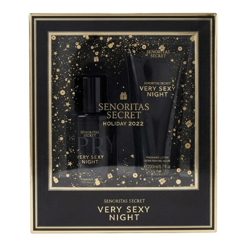 SET SENORITAS SECRET VERY SEXY NIGHT SPLASH 75ML Y CREMA CORPORAL 100ML (M) (AROMA SIMILAR A VICTORIAS SECRET VERY SEXY NIGHT)