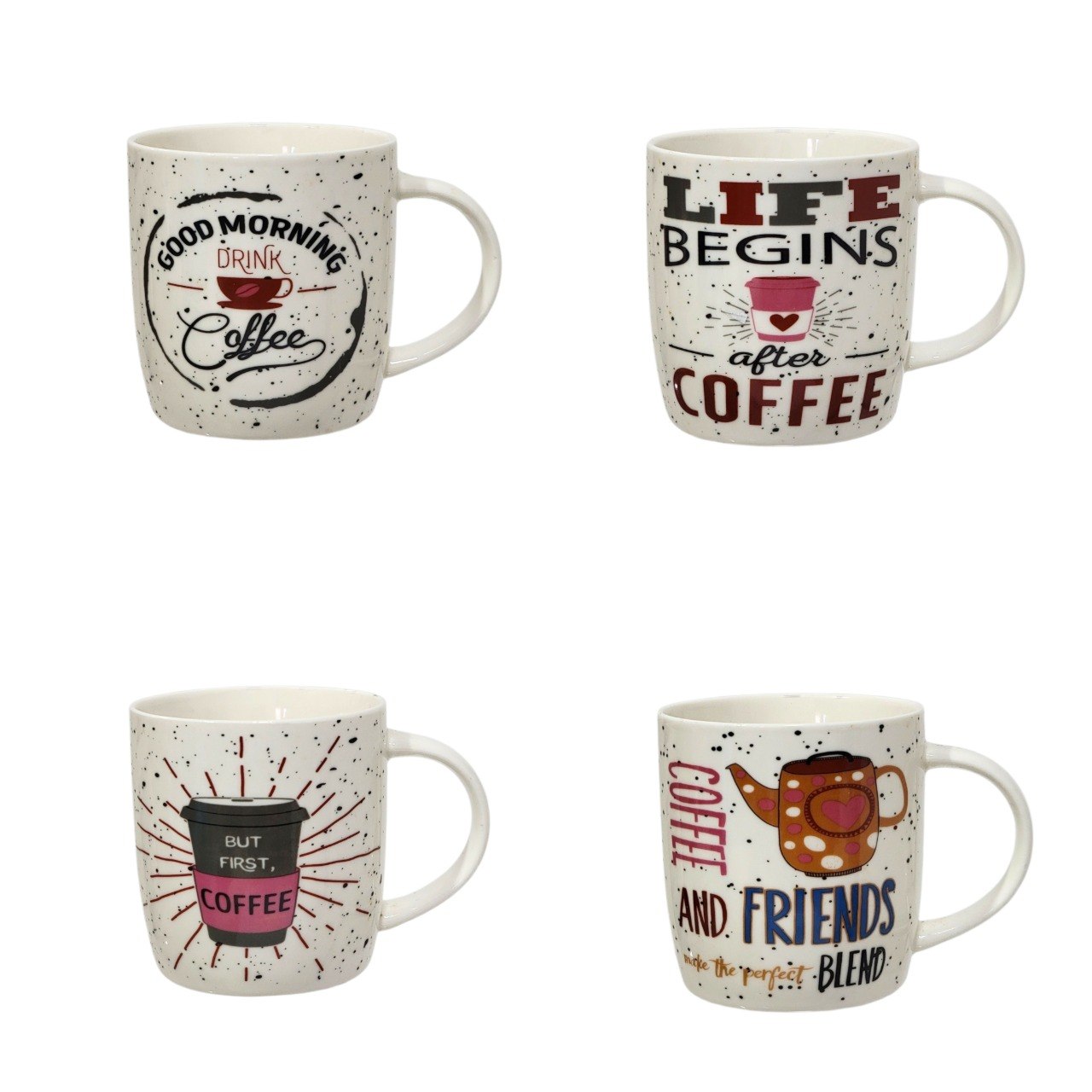 TAZAS DE CERAMICA DE ALTA RESISTENCIA CON DISEÑO ESPONTANEO 330ML
