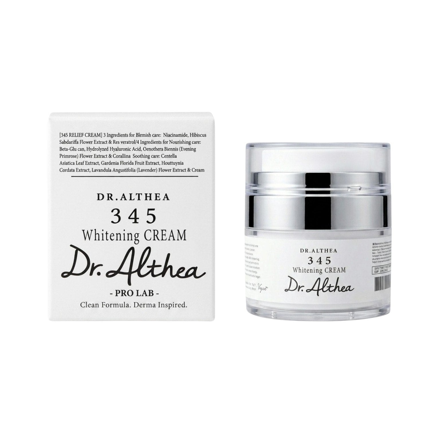 CREMA FACIAL HIDRATANTE Y REPARADORA COREANO UNIFICADORA DE TONO 345 WHITENING CREAM DR. ALTHEA 100ML