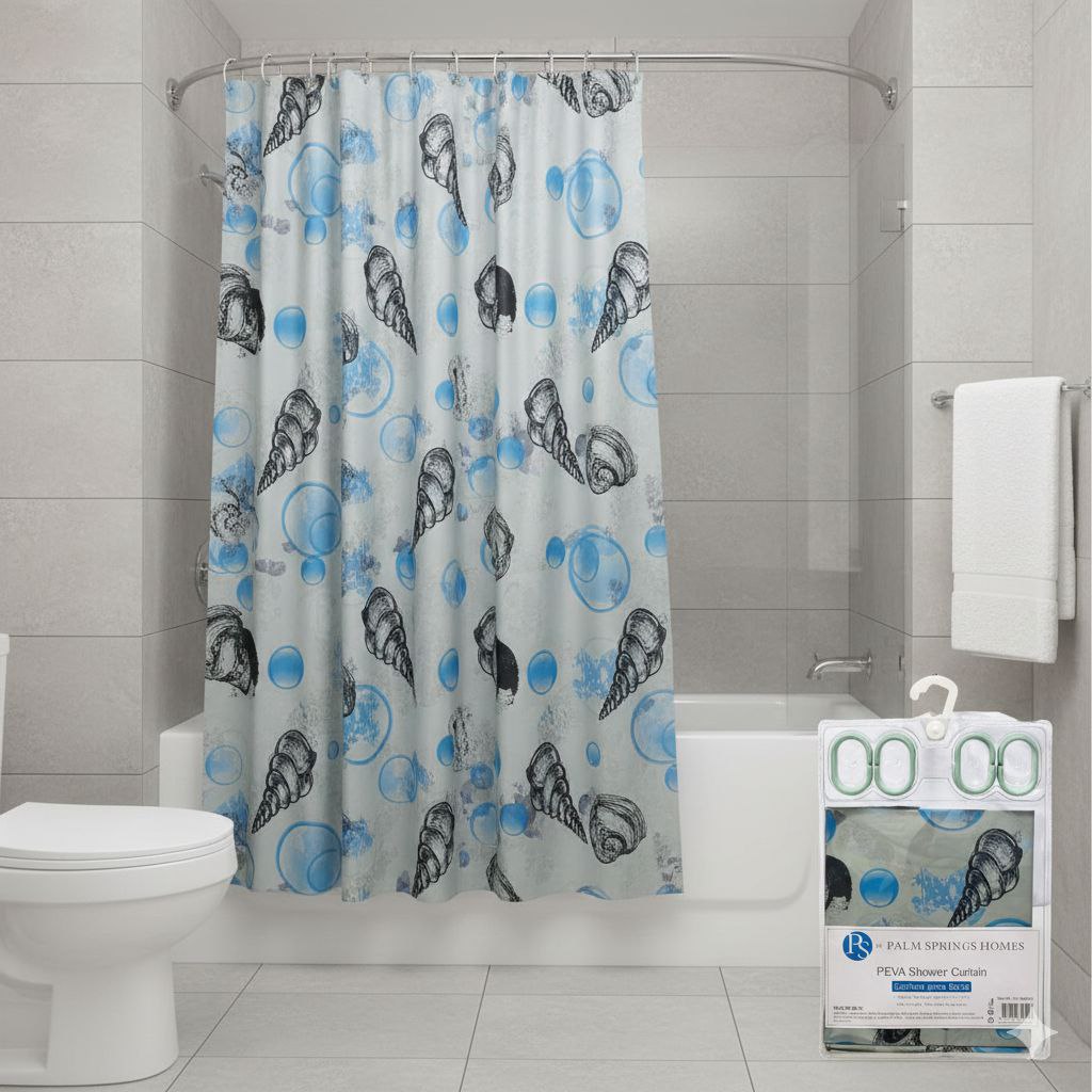 CORTINA PARA BAÑO RESISTENTE AL AGUA 1 PANEL PS PALM SPRINGS HOMES 180X180CM