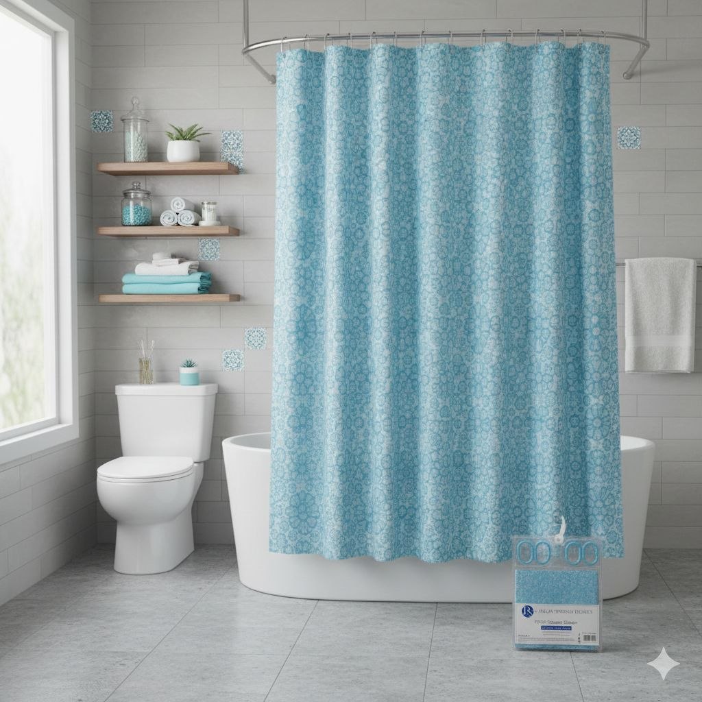 CORTINA PARA BAÑO RESISTENTE AL AGUA 1 PANEL PS PALM SPRINGS HOMES 180X180CM