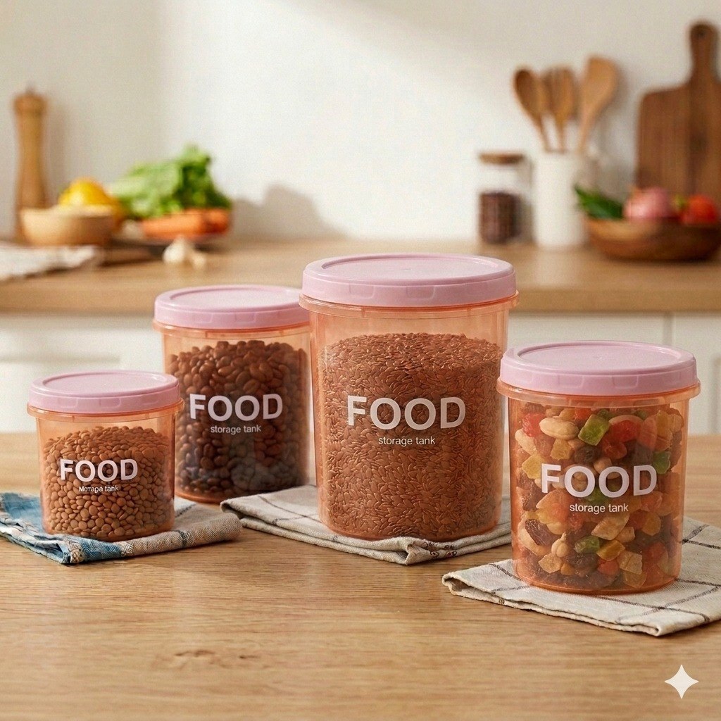SET DE RECIPIENTES CONTENEDORES PARA ALIMENTOS CON CIERRE HERMETICO 4PCS