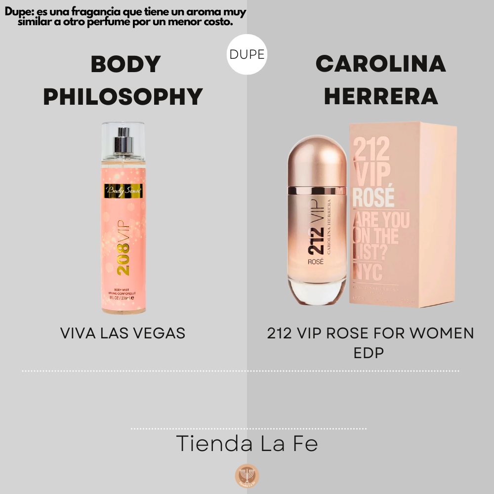SPLASH BODY SENSE 208 VIP FOR WOMEN 236ML (M) (DUPE CAROLINA HERRERA 212 VIP ROSE)