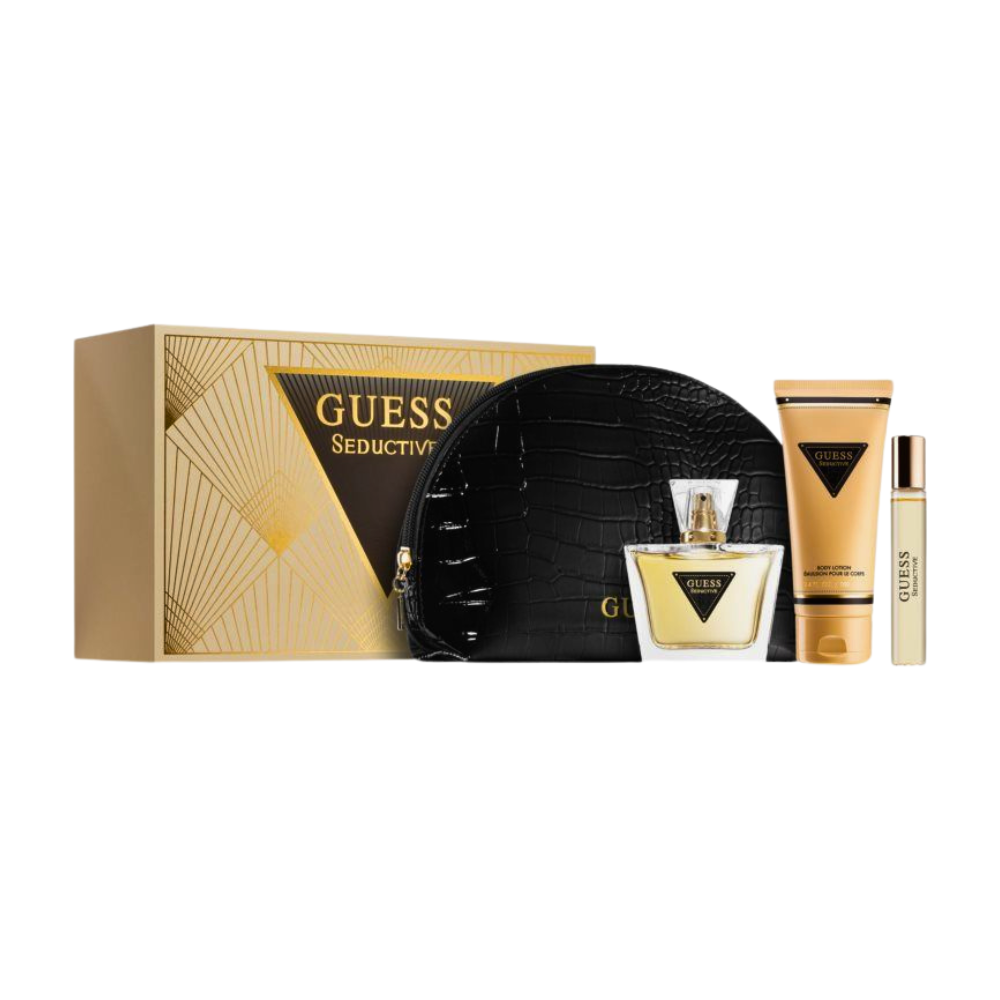 SET GUESS SEDUCTIVE EDT 75ML, EDT 15ML, BODY LOTION 100ML, BOLSA DE VIAJE (M)