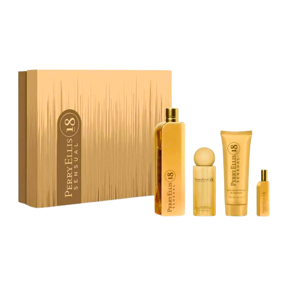 SET PERRY ELLIS 18 SENSUAL EDP 100ML EDP 7.5ML CREMA CORPORAL 90ML SPLASH 120ML (M)