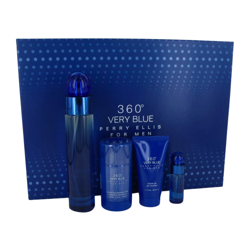 SET PERRY ELLIS 360 VERY BLUE EDT 100ML EDT 7.5ML DESODORANTE 78G GEL DE DUCHA 90ML (H)