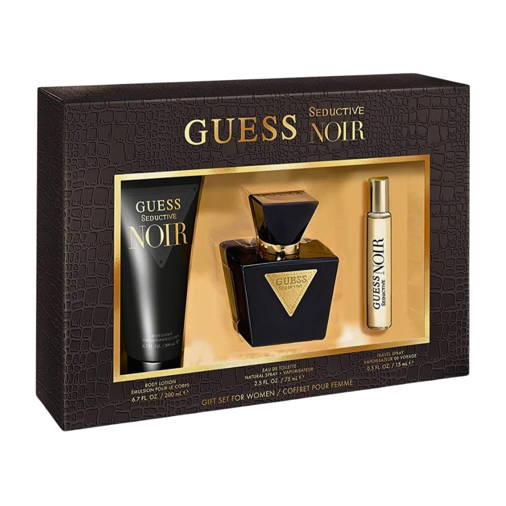 SET GUESS SEDUCTIVE NOIR WOMEN EDT 75ML EDT 15ML CREMA CORPORAL 200ML (M)