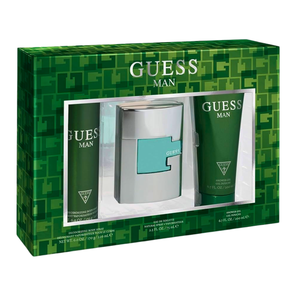 SET GUESS MAN EDT 75ML, BODY SPRAY 226ML, SHOWER GEL 200ML (H)