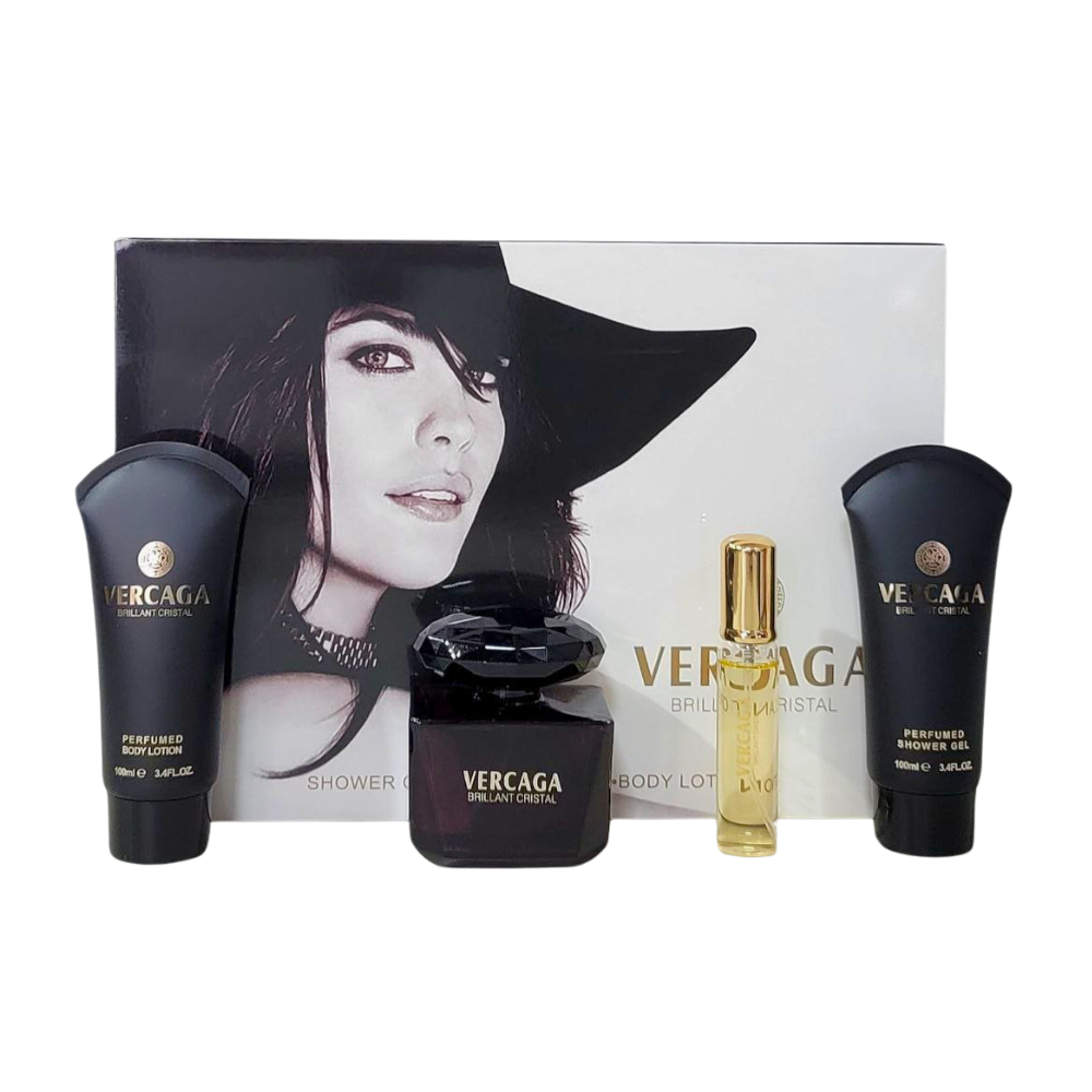 SET VERCAGA BRILLANT CRISTAL EDP 100ML, EDP 20ML, SHOWER GEL 100ML, BODY LOTION 100ML (M)
