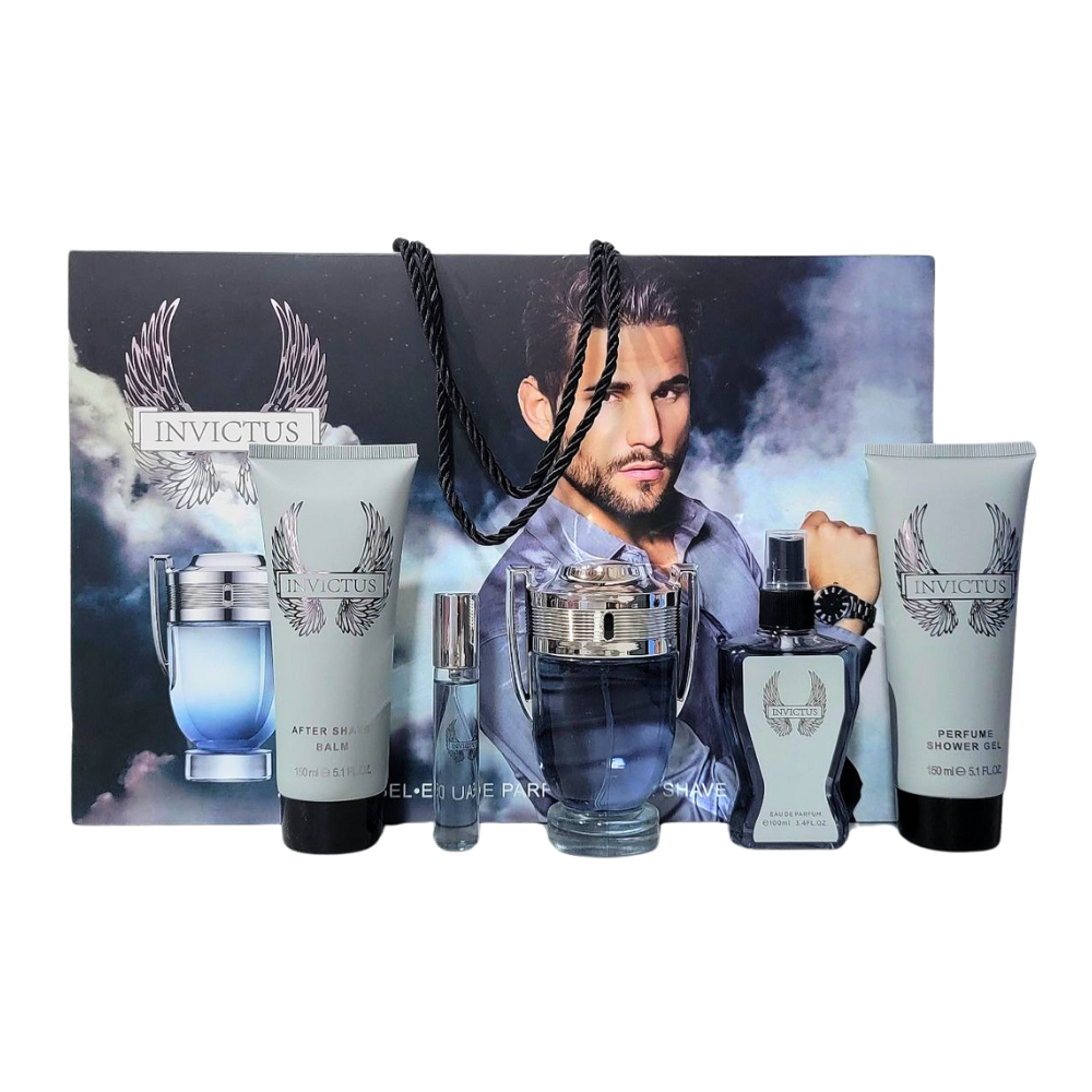 SET INVICTUS EDT 100ML, EDT 15ML, BODY MIST 100ML, SHOWER GEL 150ML, AFTER SHAVE 150ML (H)