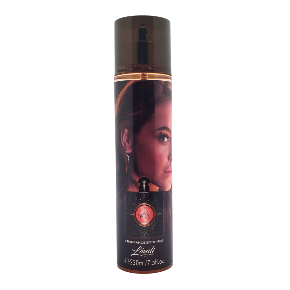 SPLASH LOVALI BLACK QPIUM 220ML (M) (DUPE DE  YVES SAINT LAURENT BLACK OPIUM EDP 100ML)