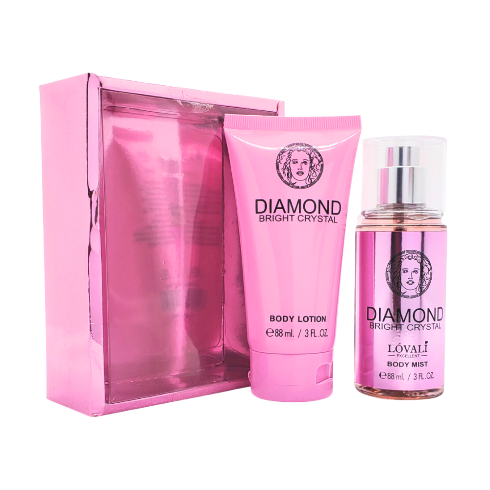 SET LOVALI SPLASH DAMA DIAMOND BRIGHT CRYSTAL SPLASH 88ML, BODY LOTION 88ML (M)