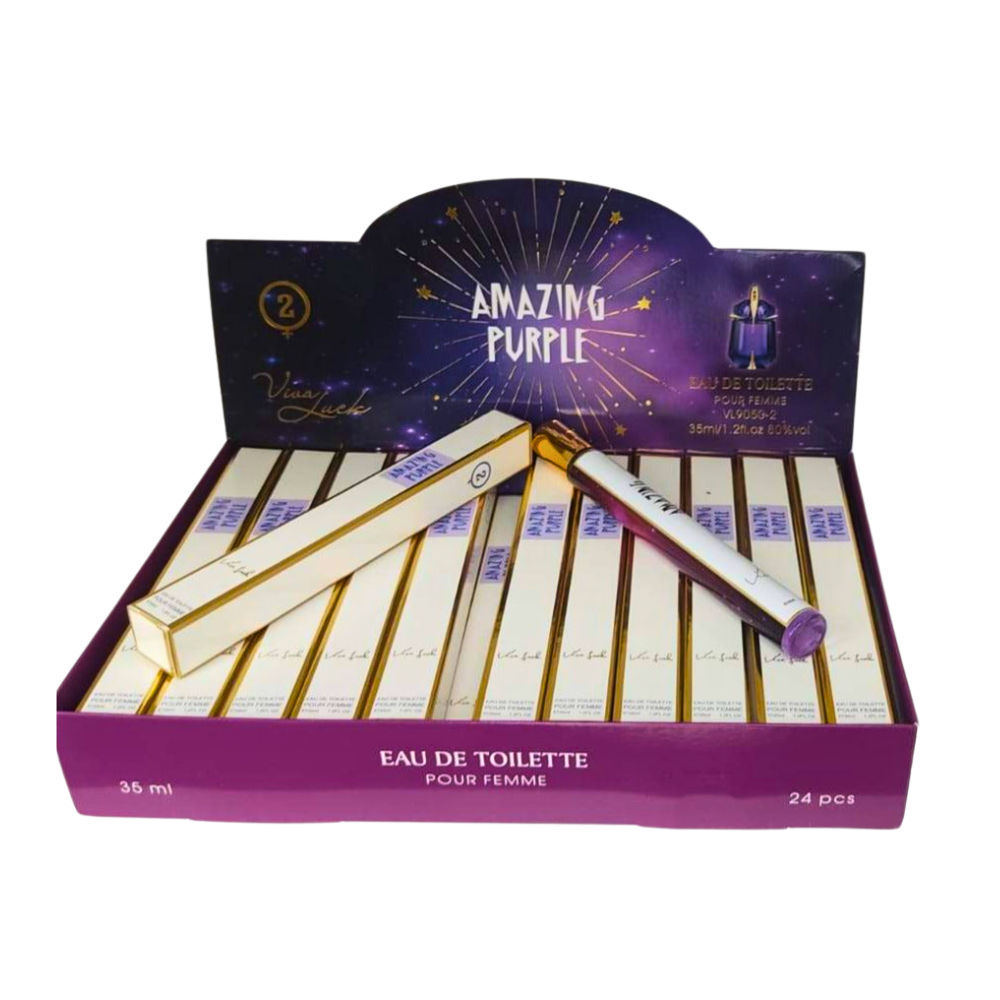 PERFUME EN TUBO PARA DAMA AMAZING PURPLE POUR FEMME 2 EDT 35ML (M)