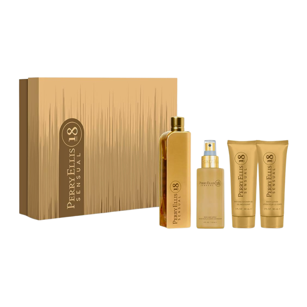 SET PERRY ELLIS 18 SENSUAL EDP 100ML, BODY MIST 118ML, SHOWER GEL 90ML, BODY LOTION 90ML (M)