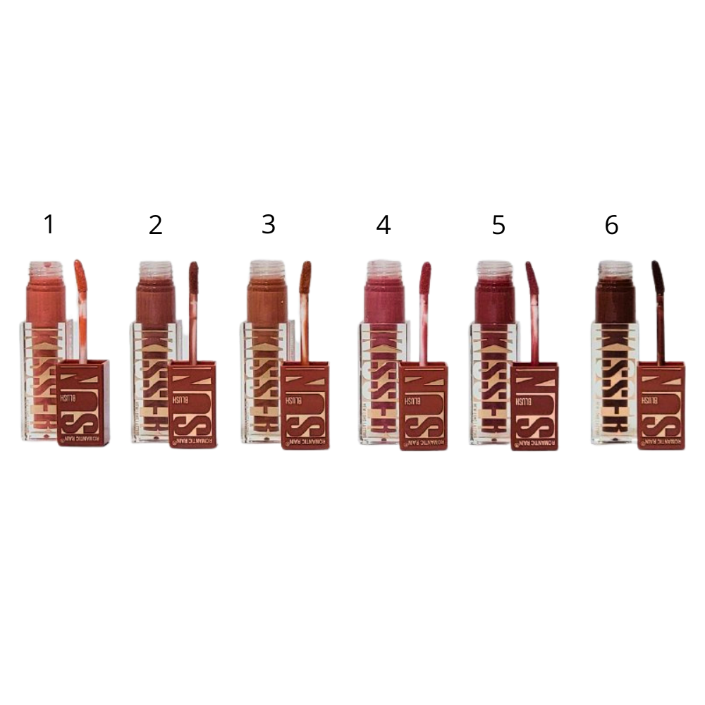 BLUSH BRILLANTE DUPE MAYBELLINE  LIFTER  SUNKISSER LIQUIDO IMPERMEABLE DE LARGA DURACION, OJO CARA Y LABIOS, 6 TONOS, ROMANTIC RAIN 5.4ML