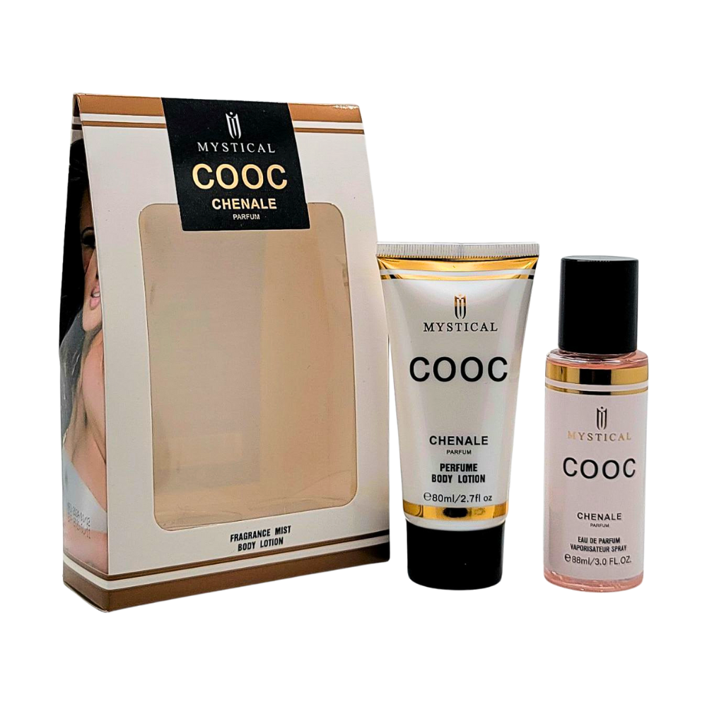 SET DE SPLASH PARA DAMA MYSTICAL COOC CHENALE PARFUM SPLASH 88ML, BODY LOTION 80ML (M)