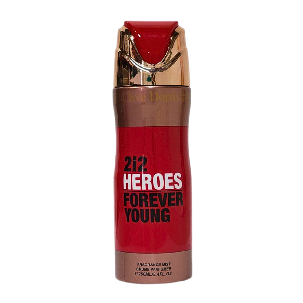 SPRAY PERFUMADO CONCENTRADO CLIVE DORRIS 2i2 HEROES FOREVER YOUNG 250ML (M)(DUPE DE CAROLINA HERRERA 212 HEROES EDT 90ML)