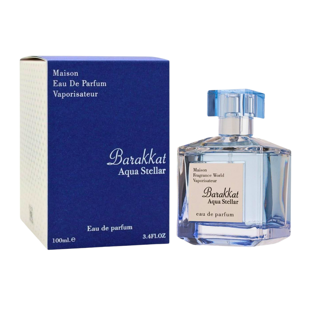 FRAGRANCE WORLD BARAKKAT AQUA STELLAR EDP 100ML (H) (DUPE MAISON FRANCIS KURKDJIAN AQUA CELESTIA COLOGNE FORTE EDP)