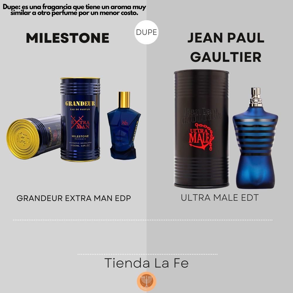 MILESTONE GRANDEUR EXTRA MAN EDP 100ML (H) (DUPE JEAN PAUL GAULTIER ULTRA MALE EDT)