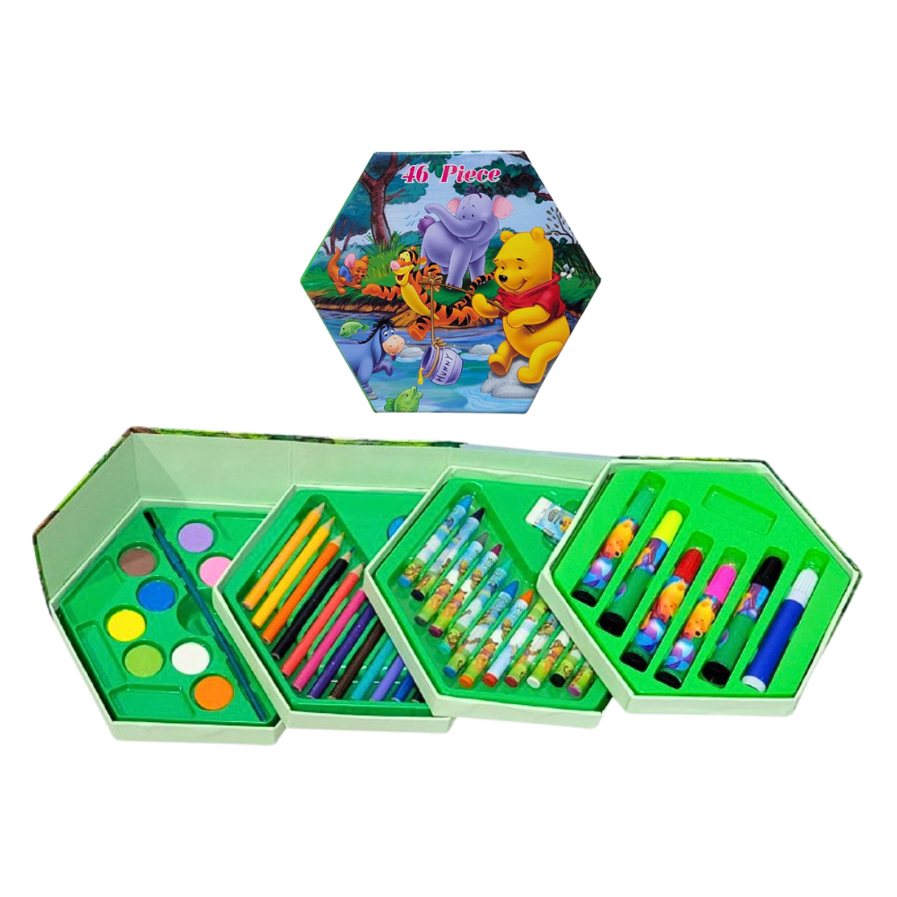 ESTUCHE DE ARTE WINNIE POOH DE 46 PIEZAS