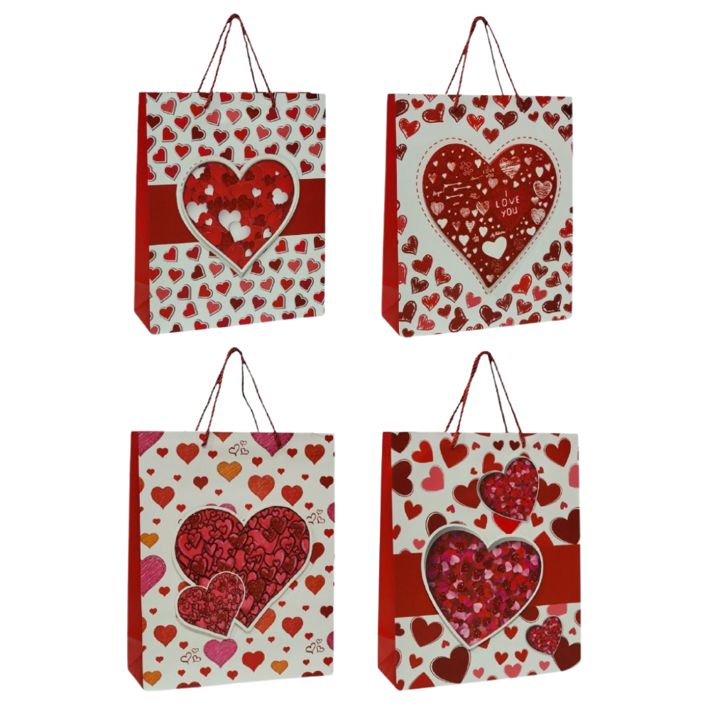 BOLSA DE REGALO MEDIANA 26X32X10CM SAN VALENTIN