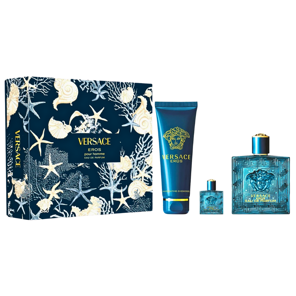 SET VERSACE EROS EDP POUR HOMME EDP 100ML EDP 5ML GEL DE DUCHA 150ML (H)