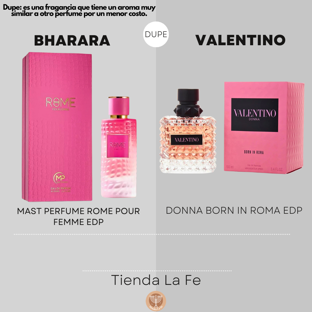 BHARARA MAST PERFUME ROME POUR FEMME EDP 100ML (M) (DUPE VALENTINO DONNA BORN IN ROMA EDP)