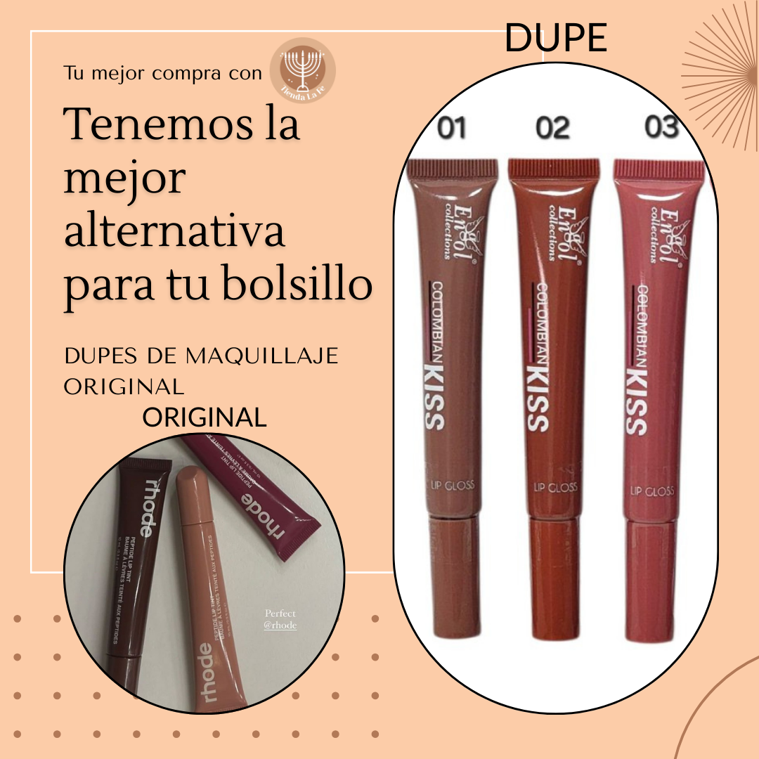 BRILLO LABIAL  DUPE RODHE  HAILEY BIEBER LIP GLOSS, DALE BRILLO Y COLOR A TUS LABIOS, TEXTURA DENSA, ACABADO RADIANTE ENGOL COLLECTIONS 13ML