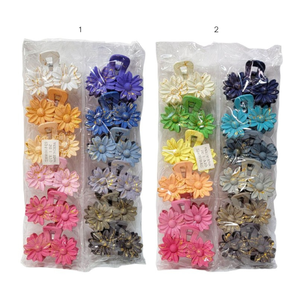 GANCHO PARA EL CABELLO DE DISEÑO DE DOBLE FLOR, PINZAS DE SUJECION FUERTE, ACCESORIO PARA EL CABELLO PAQUETE DE 12UND 6X4CM