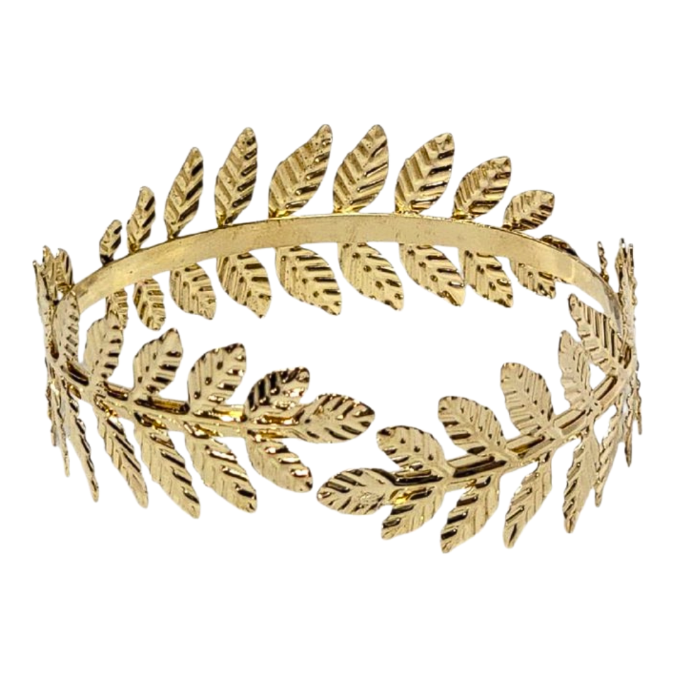 BRAZALETE PARA BRAZO SUPERIOR AJUSTABLE DE ACERO FORMA DE HOJAS