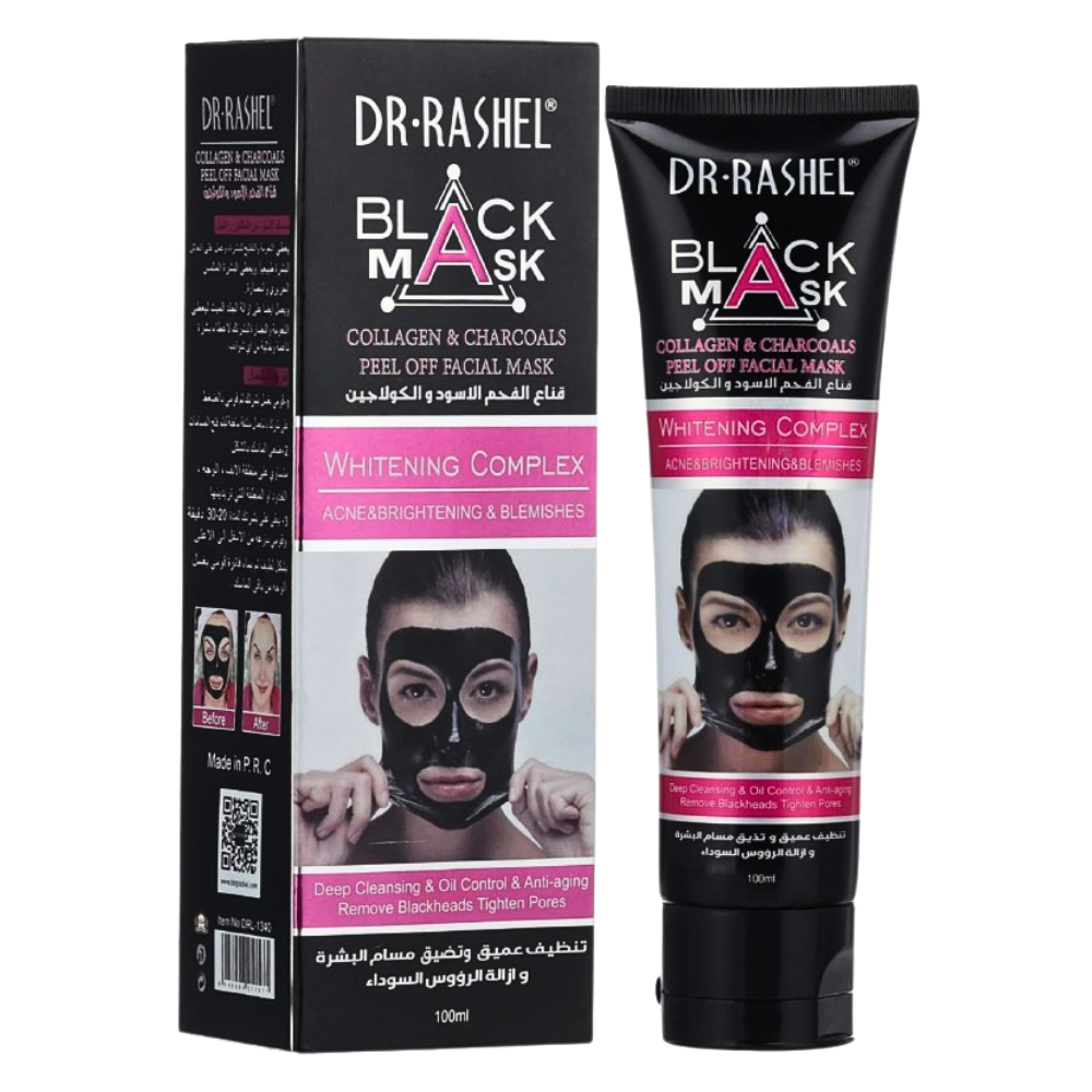 MASCARILLA FACIAL PURIFICANTE Y BLANQUEADORA CON COLAGENO Y CARBON ACTIVO DR RASHEL 100ML