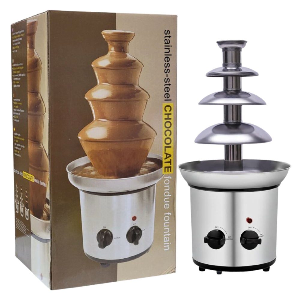 FUENTE DE CHOCOLATE FONDUE DE ACERO INOXIDABLE ELECTRICA