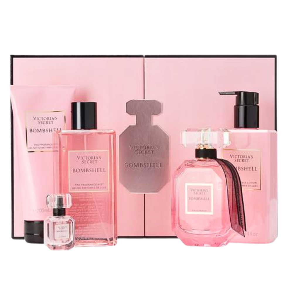 SET VICTORIA'S SECRET BOMBSHELL EDP 100ML EDP 7.5ML SPLASH 250ML CREMA CORPORAL 250ML GEL DE DUCHA 200ML (M)