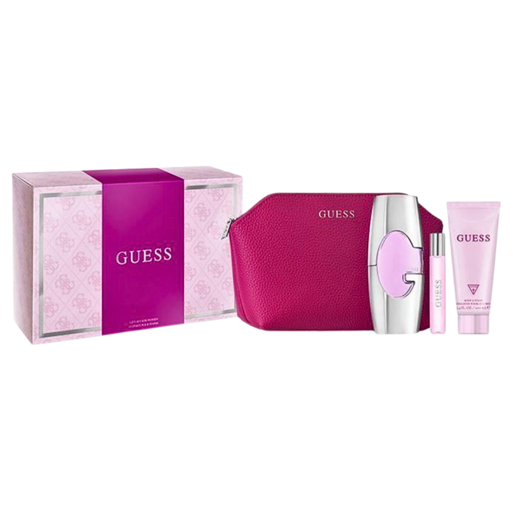 SET GUESS FOR WOMEN EDP 75ML, MINI EDP 15ML, BODY LOTION 100ML, BOLSA DE VIAJE (M)